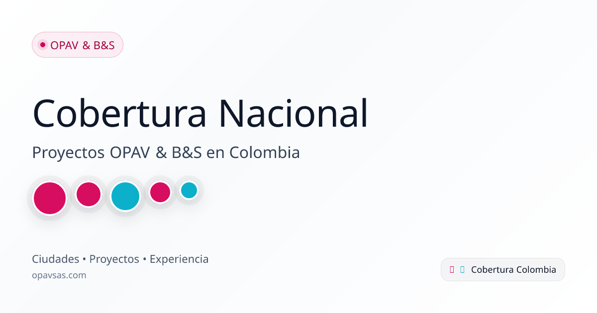 Cobertura Nacional | Proyectos en Colombia | OPAV & B&S | OPAV SAS